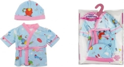 Blauer Bademantel mit Mütze für Puppen 40-45 cm