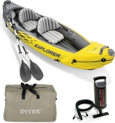 Aufblasbares 2-Personen-Kajak INTEX Explorer K2 mit Paddeln und Pumpe