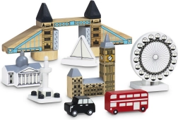 Leuchtende Holzblöcke London