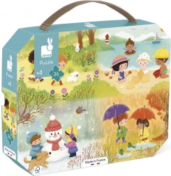 JANOD Puzzle im Koffer Vier Jahreszeiten 36 Teile