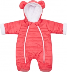 Winter-Baby-Overall mit Öhrchen NEW BABY Pumi, himbeerrot, 56 (0–3 Monate)