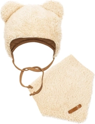 Winter-Babyset New Baby Teddy bear Mütze und Halstuch beige