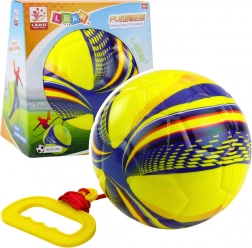 Gelber, schaumstoffball an einer schnur mit rückholmechanismus 14 cm