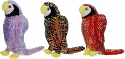 Plüschpapagei mit Pailletten 25 cm