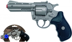 Polizeirevolver aus Metall, silbern, 8 Schuss