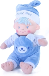 Stoffpuppe – blaues Baby 25 cm