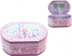 Rosa Musik-Schmuckschatulle mit Ballerina und Einhorn