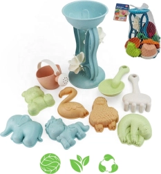 Woopie Green umweltfreundliches Sand-Set mit Mühle und Gießkanne, 10 Teile