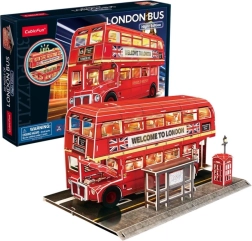 3D-Puzzle CubicFun Londoner Bus mit LED-Beleuchtung – 72 Teile