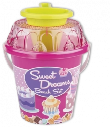 Androni Sandspiel-Set mit Dekorier-Trichter, mittel – Rosa