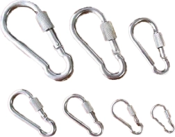 Stahlkarabiner mit Sicherungsmutter 100 mm, verzinkt, 350 kg (5 Stk.)