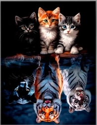 Diamantmalerei – Katzen und Raubtiere 30 × 40 cm