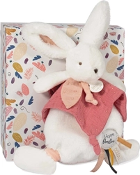 Doudou Geschenkset – Plüschhase mit Schmusetuch 25 cm altrosa
