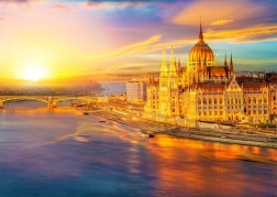 Puzzle Ungarisches Parlament bei Sonnenuntergang Budapest 1000 Teile