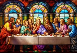 Diamantmalerei Das letzte Abendmahl – Glasmalerei 80 × 40 cm