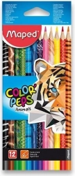 MAPED dreikantige Buntstifte Color'Peps Animals, 12 Stück