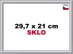 Silberner Kunststoffrahmen für A4