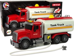 Weißer Tankwagen mit Geräuschen und Lichtern