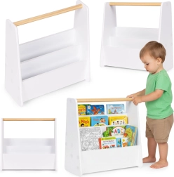 Montessori Kinder-Bibliothek 3-stöckiges Bücherregal weiß ECOTOYS
