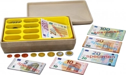 Kinderkasse mit Euro-Banknoten und Münzen