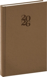 NOTIQUE Tagesplaner Essenza 2026, Haselnussfarbe, 15 x 21 cm