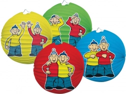 Papierlampe mit Pat und Mat Motiv, 25 cm