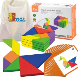Holz-Tangram VIGA mit Karten – Lern-Puzzle aus FSC-Holz