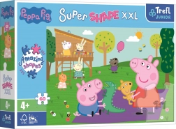Puzzle 60 XXL Super Shape – Spaß mit dem Brüderchen, PEPPA WUTZ