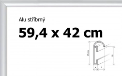 Aluminiumrahmen für Puzzle und Poster A2 59,4 × 42 cm – silber