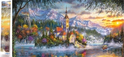 Diamantmalerei: Residenz auf der Insel 80x40 cm
