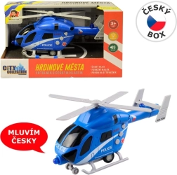 Polizeihubschrauber mit Aufziehmotor, Licht und Sound, 20 cm