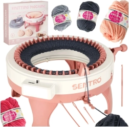 Rundstrickmaschine mit 48 Nadeln und Garn – Set für Kinder und Anfänger