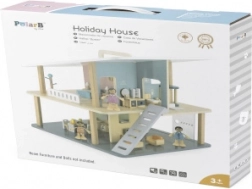 Holz-Ferienpuppenhaus mit Terrasse