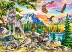 Puzzle Wolfsfamilie und Adler 300 Teile CASTORLAND