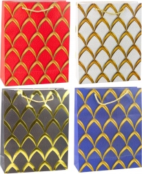 Geschenktasche mit goldverzierten Motiven 32 × 26 × 12 cm