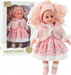 Puppe Sweet Angel in rosa Blumenkleid, 36 cm