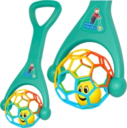 Schiebespielzeug mit elastischem Ball und rasselnder Kugel