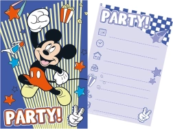 Set Party-Einladungen mit Umschlägen MICKEY MOUSE (5+5)
