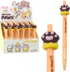 Gel-Stift Katzentatze braun blaue Tinte 15 cm 0,5 mm