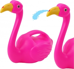 Rosa Gießkanne für Kinder aus Kunststoff in Form eines Flamingos