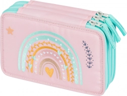 BAAGL Schulmäppchen dreistöckig Regenbogen rosa