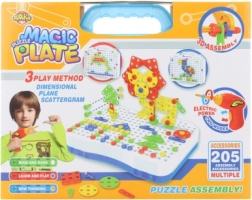 Schraub-Bauset mit Bohrmaschine und Koffer, 205 Teile