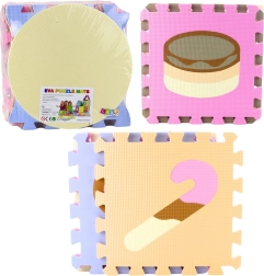 Weiche EVA-Schaum-Puzzlematte, pastell, Tiere, 16 Teile