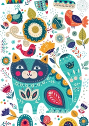 Puzzle Katze und Vögel 1000 Teile