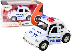Klassisches Polizeiauto 1:38 mit Antrieb, Lichtern und Geräuschen weiß