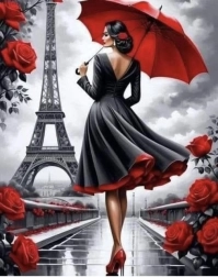 Kreativset Diamantmalerei Frau in Paris