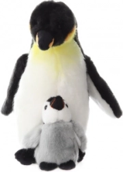 Plüsch-Pinguin mit Jungtier 27 cm