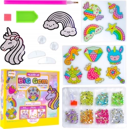 Diamond-Painting-Set mit Einhorn und Regenbogen