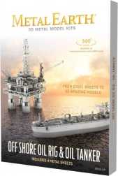 Metal Earth 3D-Puzzle Ölplattform und Tanker – Deluxe-Set