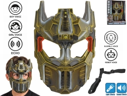Gelbe TransforMACHINES-Maske mit Stimmverzerrer, Licht und Sound